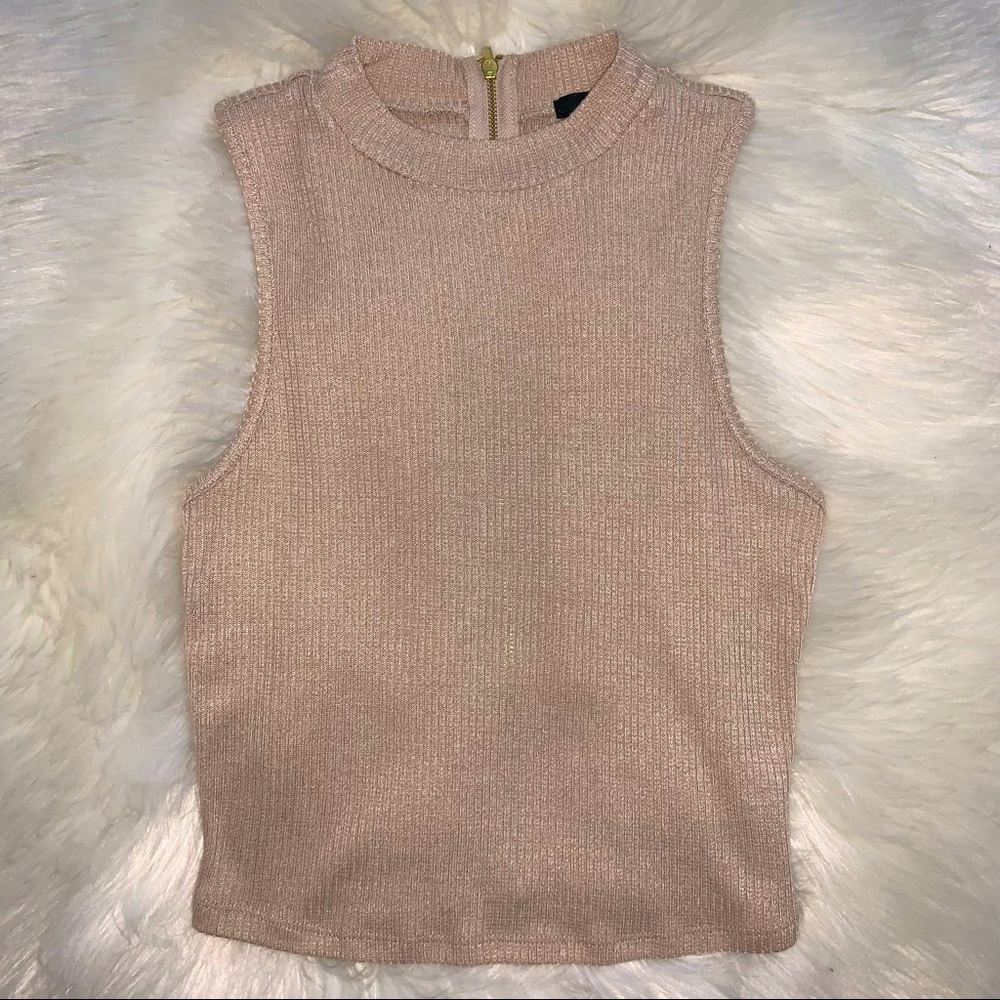 Ambiance Beige Zipped Back Top
